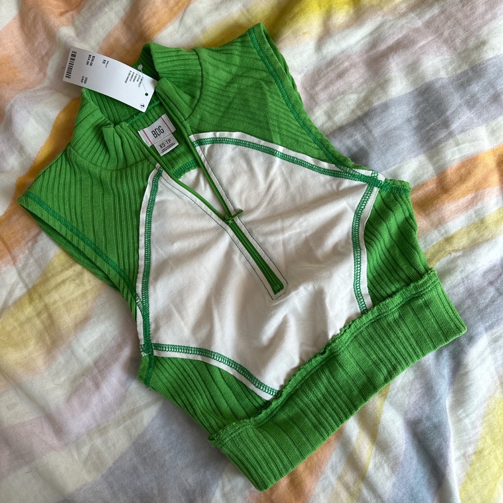 urban outfitters BDG  green and white tank top